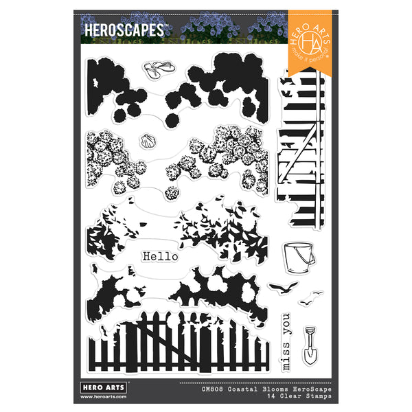 Hero Arts Coastal Blooms HeroScape Clear Stamp Set