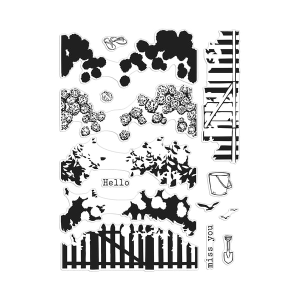 Hero Arts Coastal Blooms HeroScape Clear Stamp Set