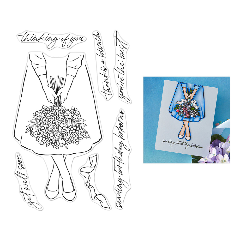Hero Arts Summer Blooms Clear Stamp Set