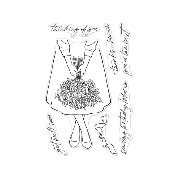 Hero Arts Summer Blooms Clear Stamp Set