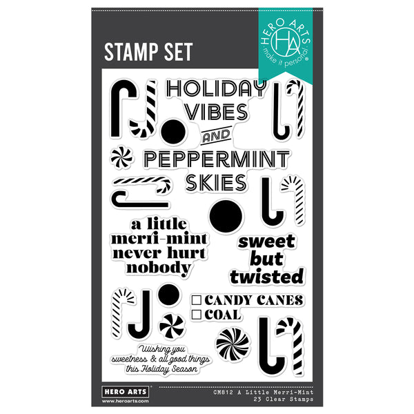 Hero Arts A Little Merri-Mint Clear Stamp Set