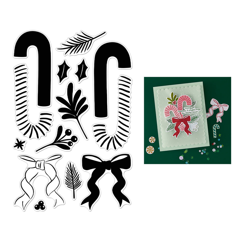 Hero Arts Candy Cane Swag Clear Stamp Set