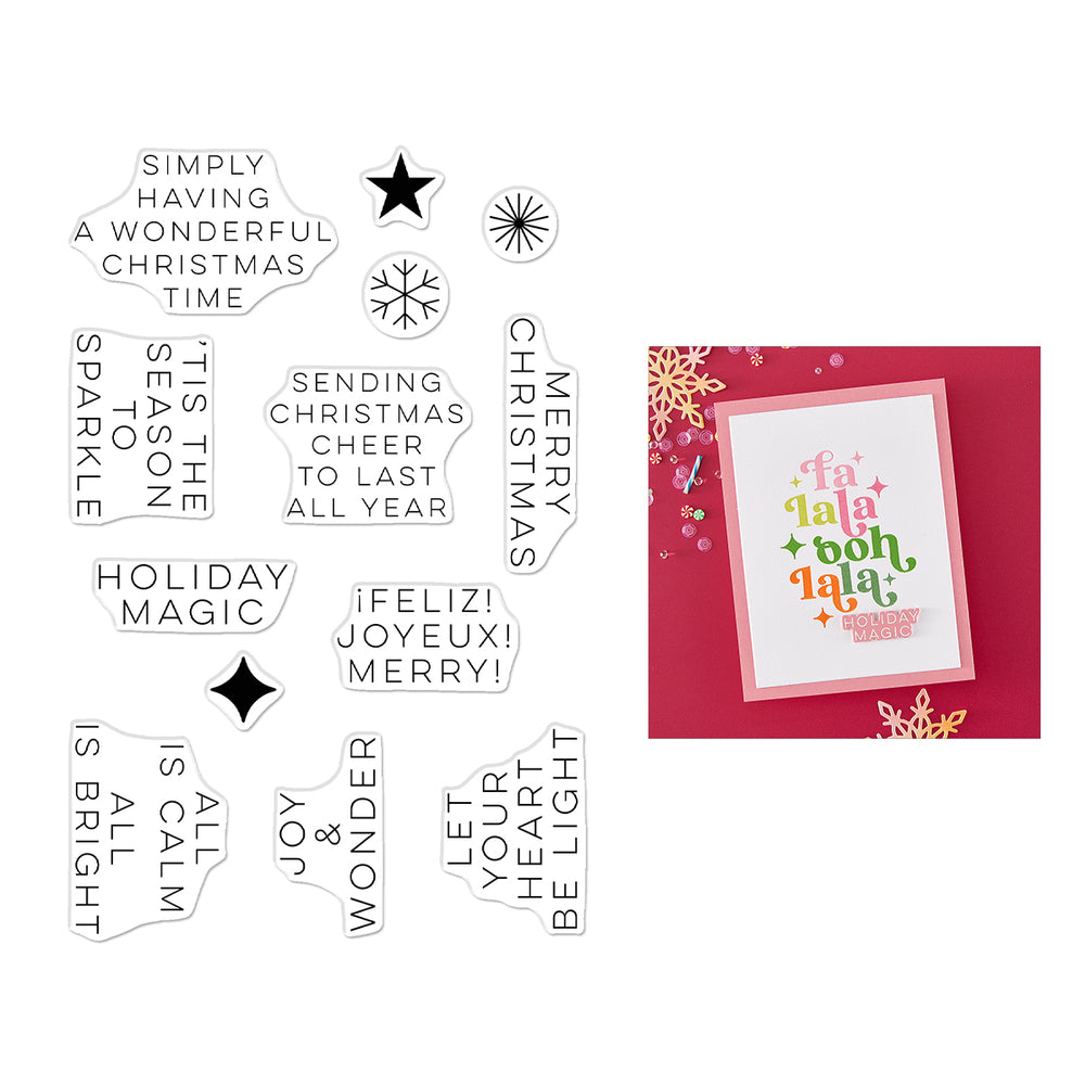 Hero Arts Modern Holiday Greetings Clear Stamp Set