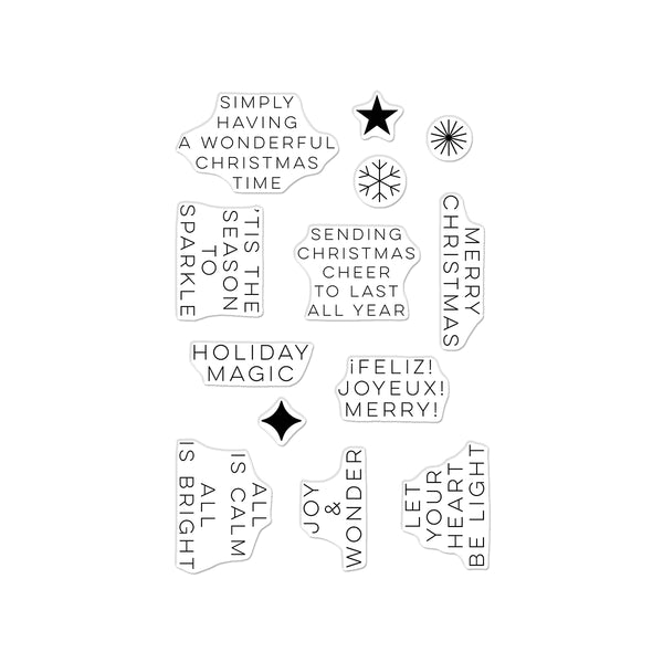 Hero Arts Modern Holiday Greetings Clear Stamp Set