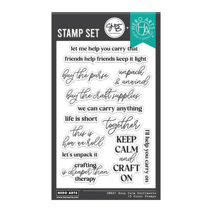 Hero Arts Keep Calm Sentiments Clear Stamp Set by Sheri Ballantyne