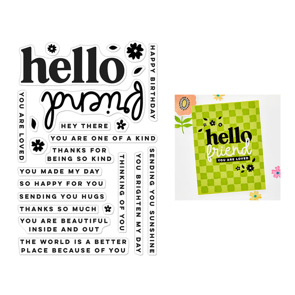 Hero Arts Hello Friend Clear Stamp Set