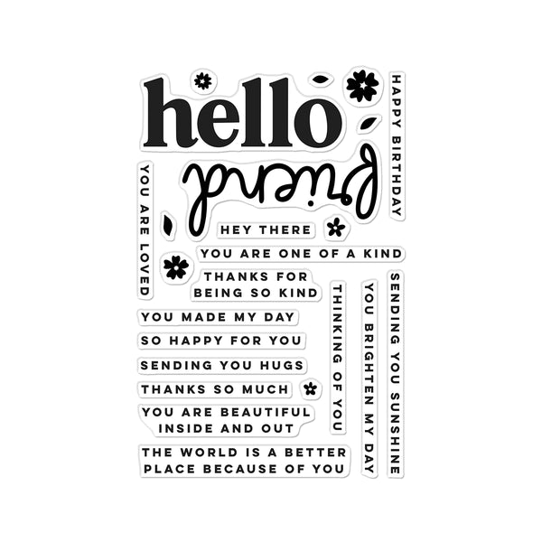 Hero Arts Hello Friend Clear Stamp Set