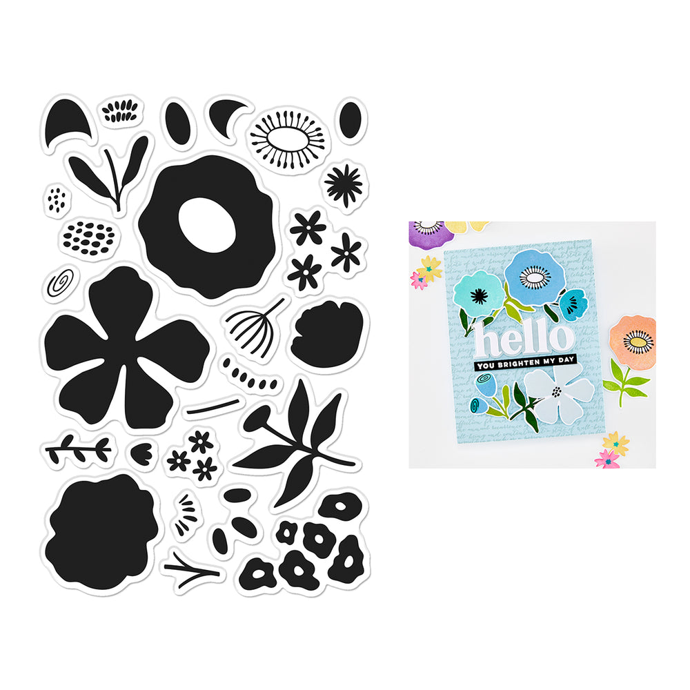 Hero Arts Abstract Floral Clear Stamp Set