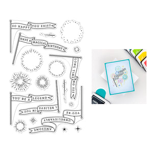 Hero Arts Unbelievably Awesome Banners Clear Stamp Set