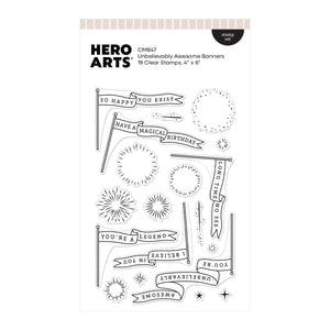 Hero Arts Unbelievably Awesome Banners Clear Stamp Set