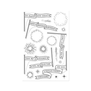 Hero Arts Unbelievably Awesome Banners Clear Stamp Set