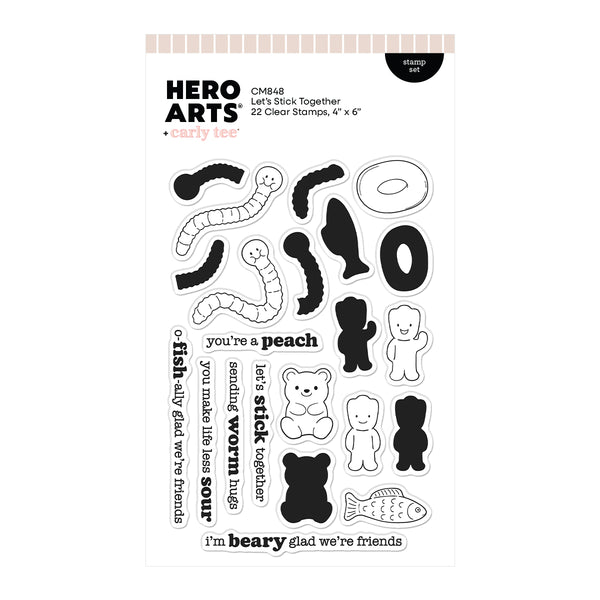 Hero Arts Let's Stick Together Stamp Set by Carly Tee