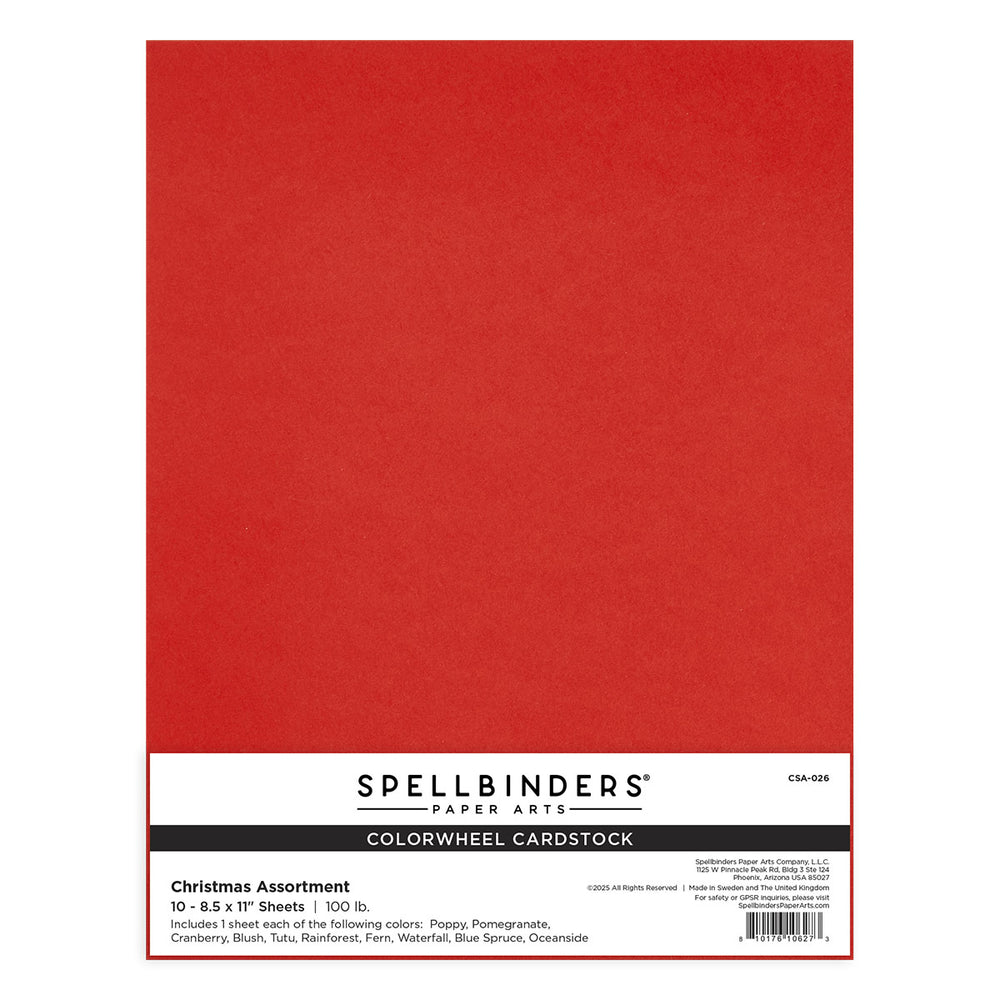 Christmas Assortment ColorWheel Cardstock 8.5 x 11" - 10 Sheets