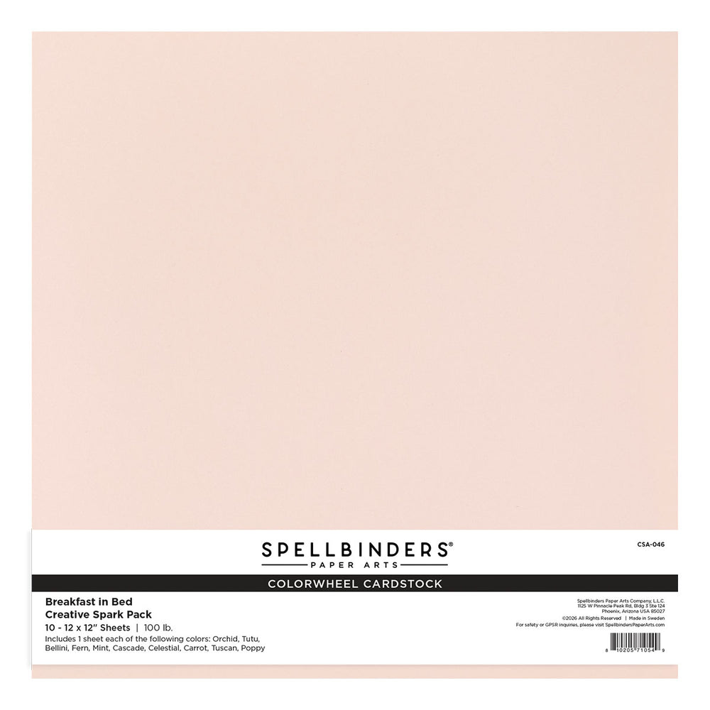 Breakfast in Bed Creative Spark ColorWheel Cardstock Assortment 12" x 12" - 10 Sheets