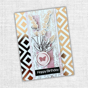 Paper Rose - Rose Gold Foil Lavender & Roses 12x12 Deluxe Paper Collection