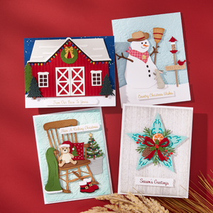 Country Christmas Barn Etched Dies from the Country Christmas Collection by Annie Williams