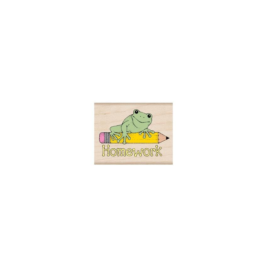 Hero Arts Homework Frog Wood Stamps