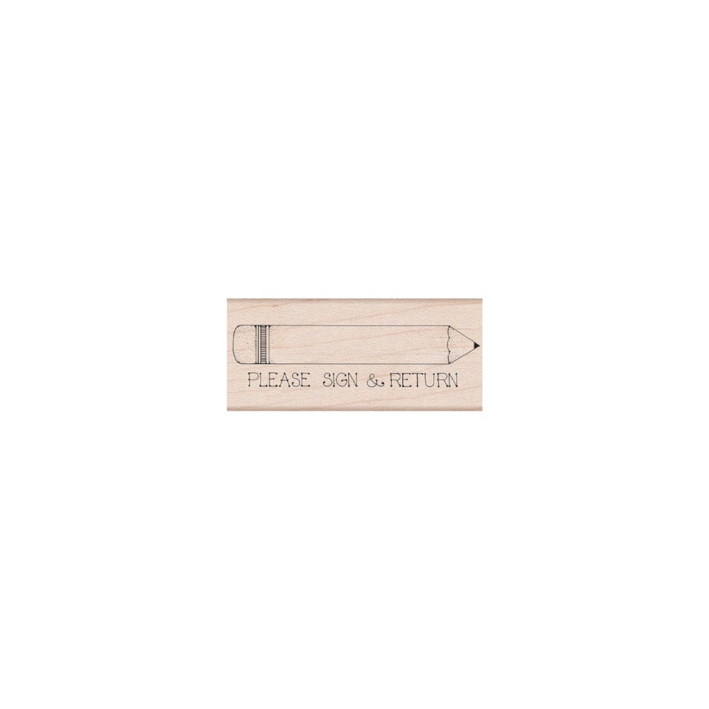 Hero Arts Please Sign & Return Pencil Wood Stamps
