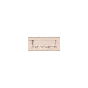 Hero Arts Please Sign & Return Pencil Wood Stamps