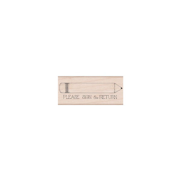 Hero Arts Please Sign & Return Pencil Wood Stamps
