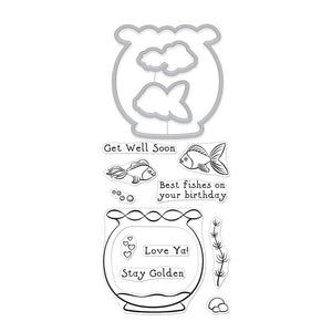 Hero Arts Fishy Stamp & Cut Set