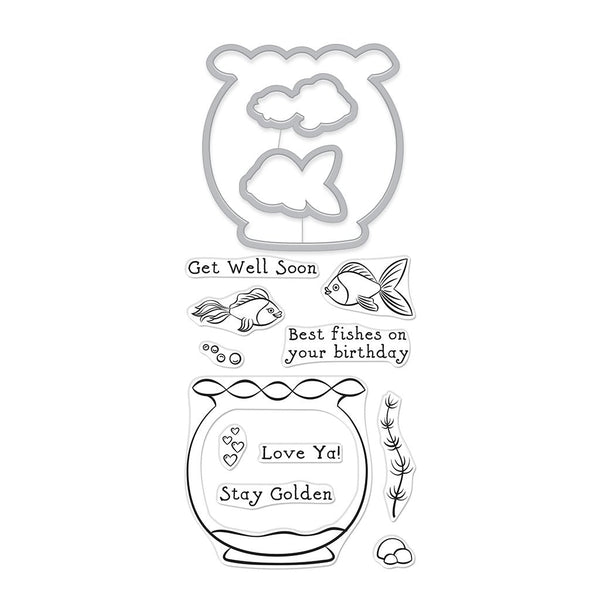 Hero Arts Fishy Stamp & Cut Set