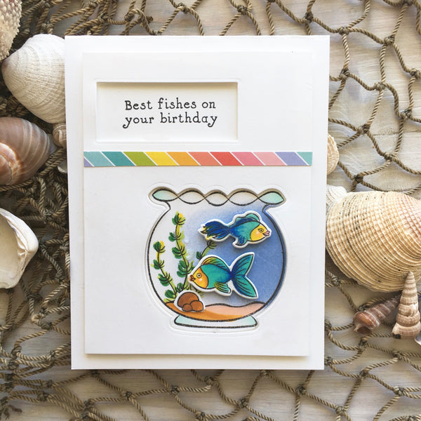 Hero Arts Fishy Stamp & Cut Set