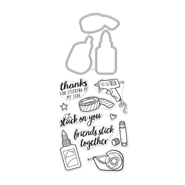 Hero Arts Stick Together Stamp & Cut Set