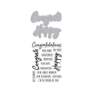 Hero Arts Congrats Happy Stamp & Cut Set