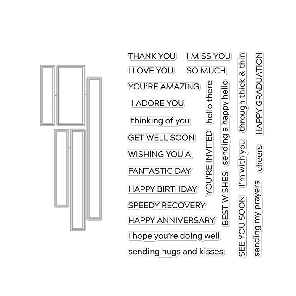 Hero Arts Message Strips XL Stamp & Die Set