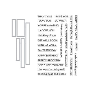 Hero Arts Message Strips XL Stamp & Die Set