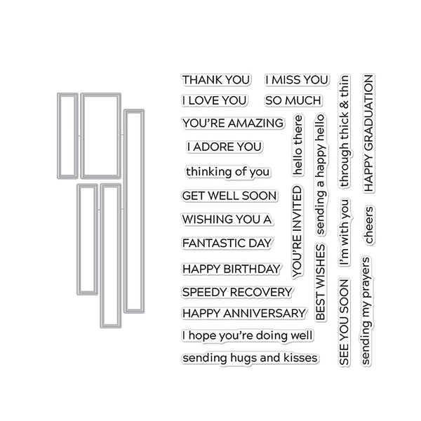 Hero Arts Message Strips XL Stamp & Die Set