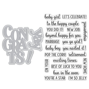 Hero Arts Congrats & Yay Stamp & Cut Set XL