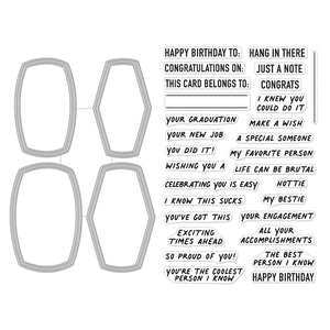 Hero Arts Composition Notebook Messages XL Stamp & Cut Set by Ralph Tyndall