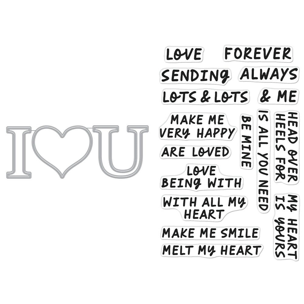 Hero Arts I Love U XL Stamp & Cut Set