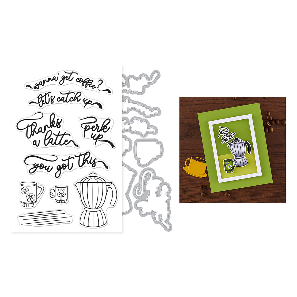 Hero Arts Perk Up Stamp & Cut Set Set