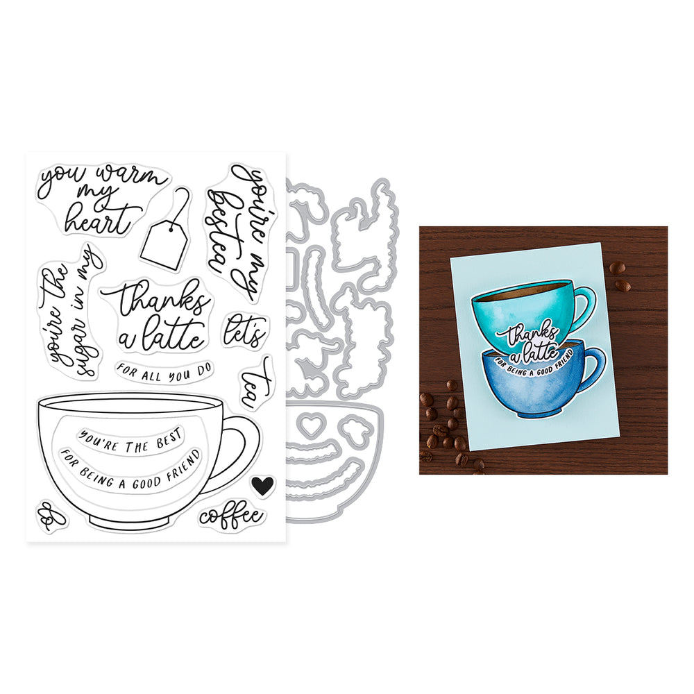 Hero Arts Coffee or Tea Stamp & Cut Set