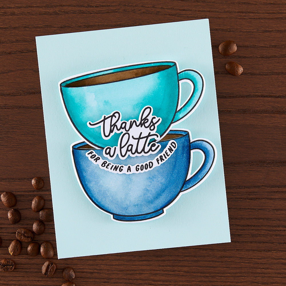 Hero Arts Coffee or Tea Stamp & Cut Set
