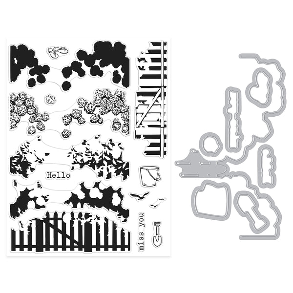 Hero Arts Coastal Blooms HeroScape Stamp & Cut Set