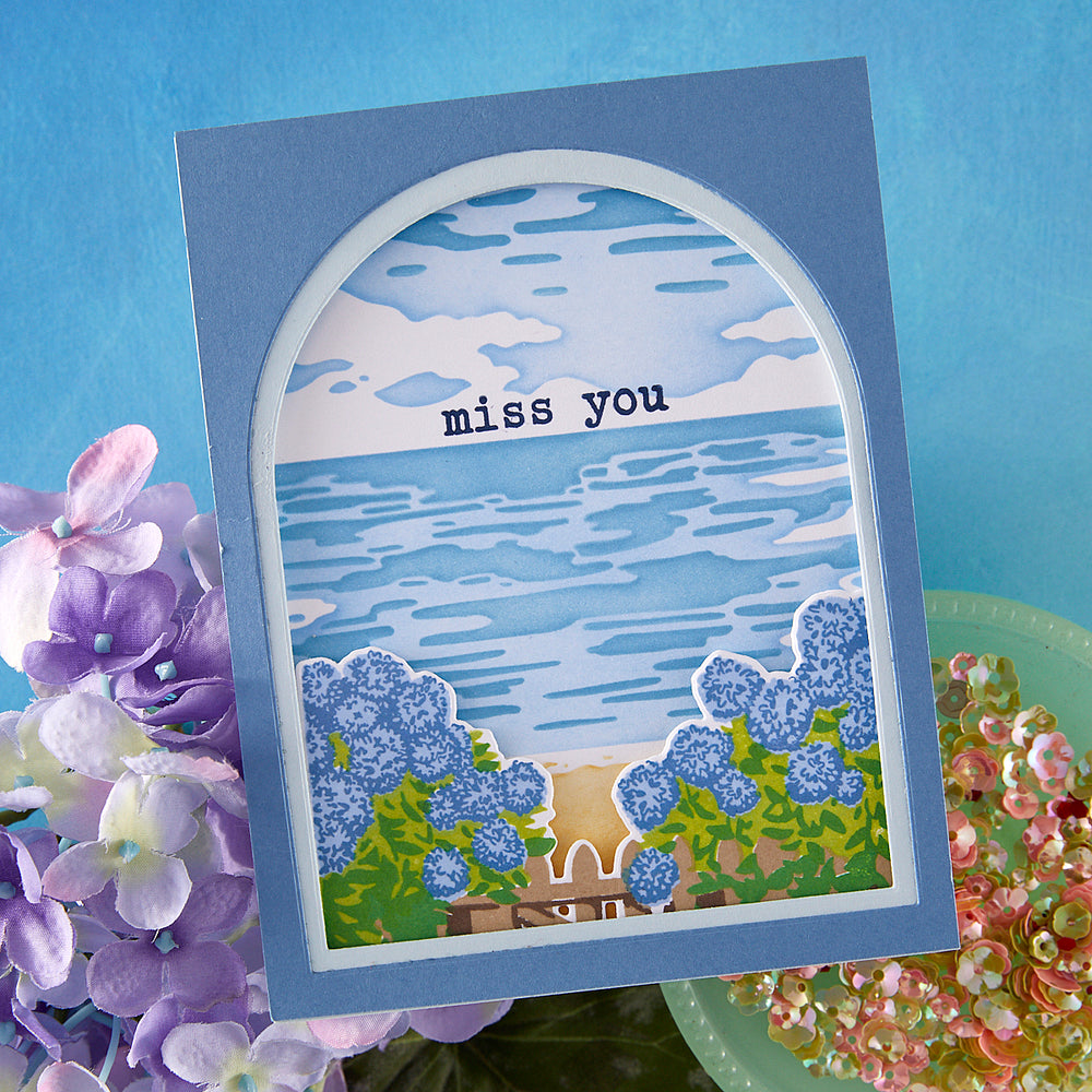 Hero Arts Coastal Blooms HeroScape Stamp & Cut Set