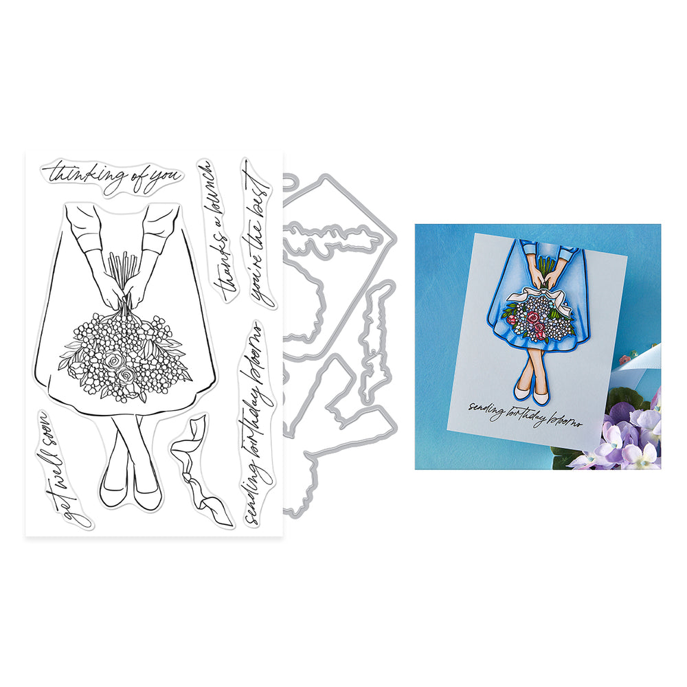 Hero Arts Summer Bouquet Stamp & Cut Set