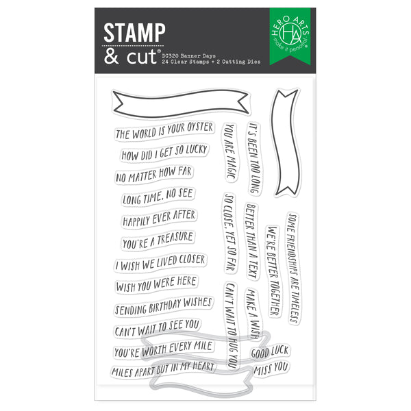 Hero Arts Banner Days Stamp & Cut Set