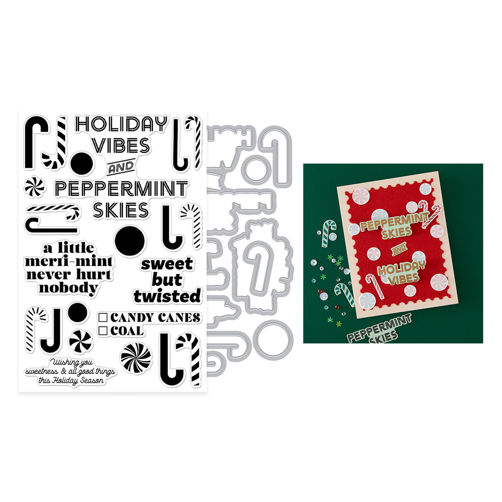 Hero Arts A Little Merri-Mint Stamp & Cut Set