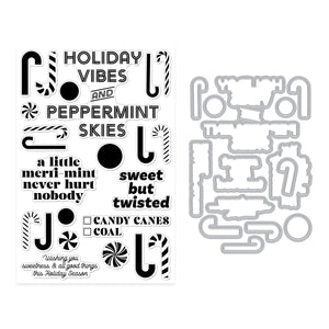 Hero Arts A Little Merri-Mint Stamp & Cut Set
