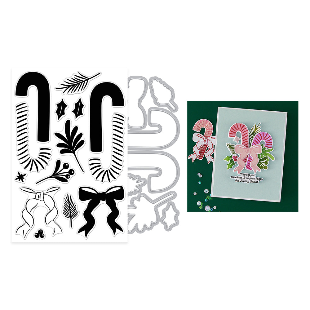 Hero Arts Candy Cane Swag Stamp & Cut Set