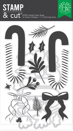 Hero Arts Candy Cane Swag Stamp & Cut Set