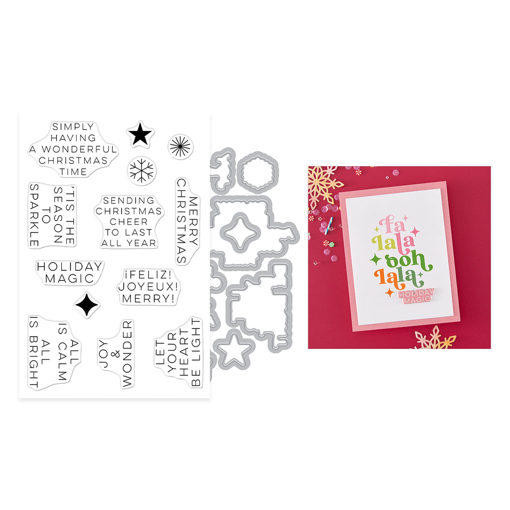 Hero Arts Modern Holiday Greetings Stamp & Cut Set