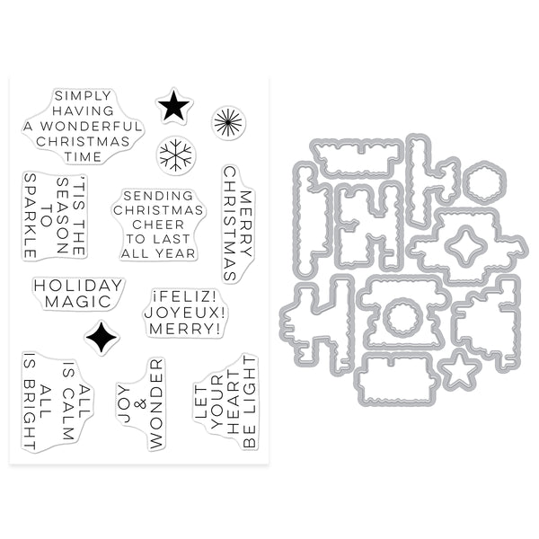 Hero Arts Modern Holiday Greetings Stamp & Cut Set