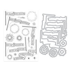 Hero Arts Unbelievably Awesome Banners Stamp & Cut