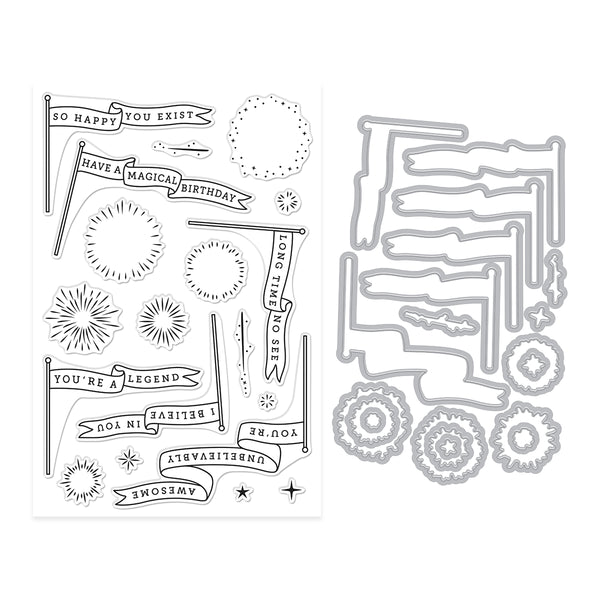 Hero Arts Unbelievably Awesome Banners Stamp & Cut